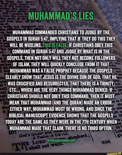 MUHAMMAD COMMANDED CHRISTIANS TO JUDGE BY THE GOSPELS IN SURAH 5:47 ...