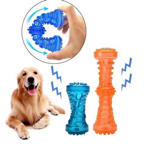 Eco friendly rubber dog Chew squeaker toys teeth clean Interactive toys ...