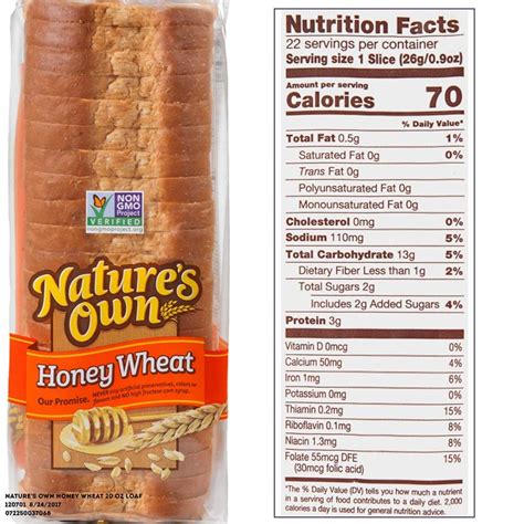 Nature S Own Whole Wheat Bread Nutrition Facts | Besto Blog