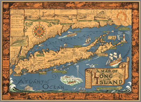 1933 / 1961 A Map of Long Island - the Vintage Map Shop, Inc.