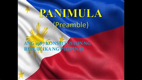 Preamble Philippine Constitution (Tagalog Version) - YouTube