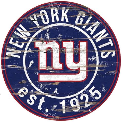 Adventure Furniture 24" NFL New York Giants Round Distressed Sign N0659 ...