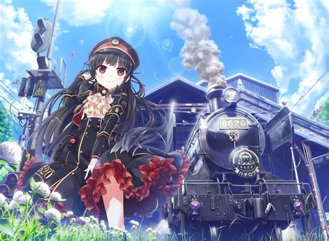 Wallpaper : anime girls, train, visual novel, uniform, Maitetsu ...