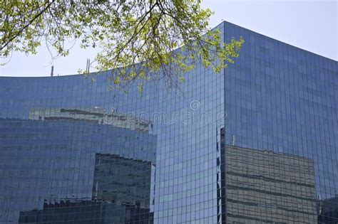 Reflection of the Glass Window Wall of a Modern Design Building in Toronto Stock Photo - Image ...