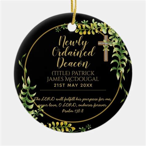 Newly Ordained Deacon Gift Scripture Verse Custom Ceramic Ornament | Zazzle.com