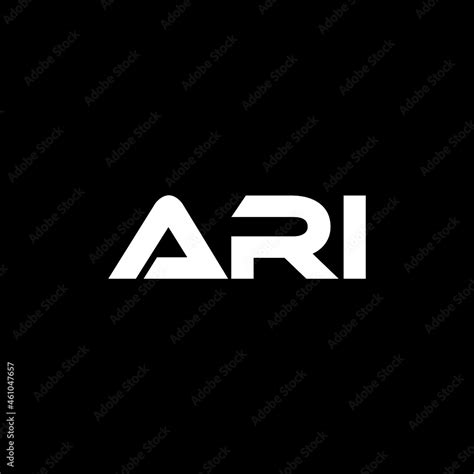 ARI letter logo design with black background in illustrator, vector ...