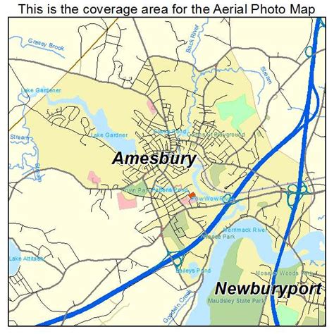 Aerial Photography Map of Amesbury, MA Massachusetts