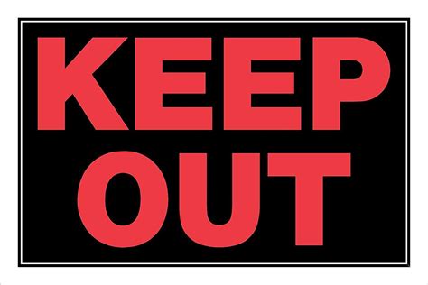 "KEEP OUT" Sign, 8" x 12" Styrene Plastic, Black and Red (839898) - Pack of 6 Signs - Walmart.com