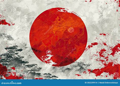 The Picture of Japanese Flag with Red Sun on White Background Stock ...