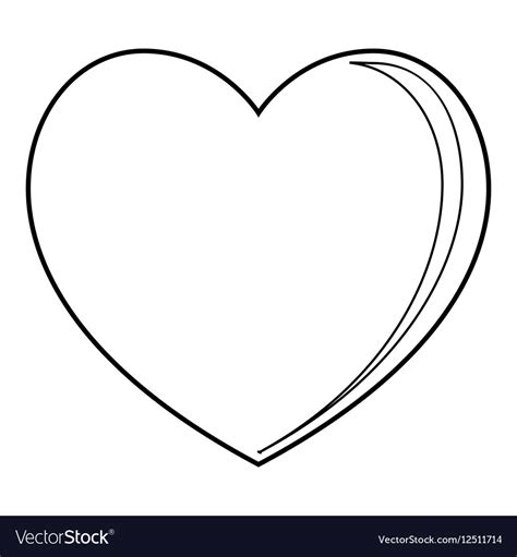 Big heart icon outline style Royalty Free Vector Image