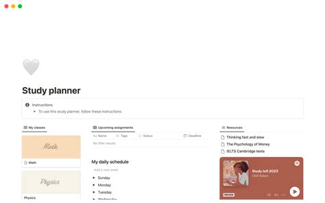 Study planner Template by Natalie | Notion Marketplace