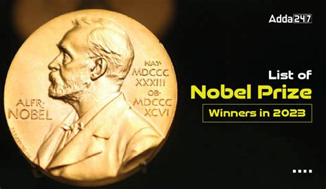 Nobel Prize 2023 Winners List, Name, Fields, Prize Money