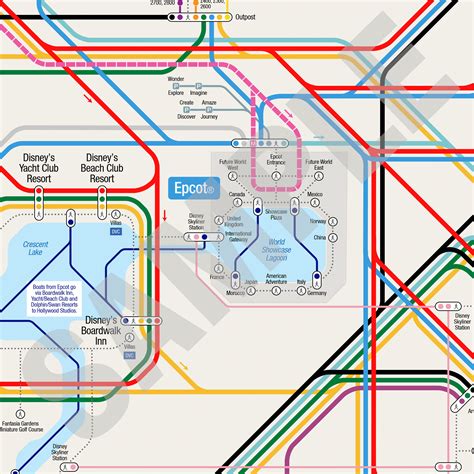 Walt Disney World Transportation Map on Premium Luster Photo Paper - Etsy