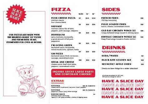 SONNY’S PIZZA MENU SINGAPORE & UPDATED PRICES 2024