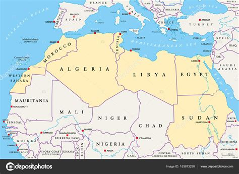 Political Map Of Africa With Capitals 2022