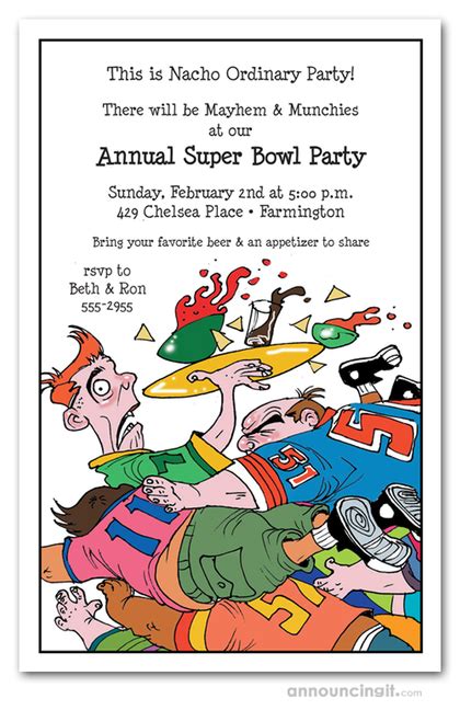 Tackled Super Bowl Party Invitations