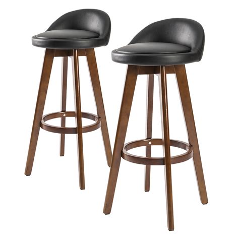 White Leather And Wood Bar Stools - kashmittourpackage