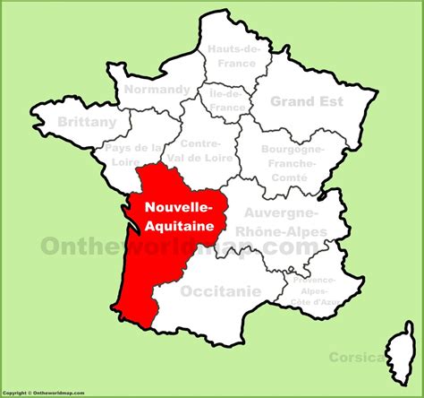 Nouvelle-Aquitaine location on the France map - Ontheworldmap.com