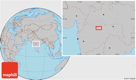 Gray Location Map of Akola