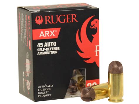 Ruger Self Defense 45 ACP Ammo 118 Grain PolyCase ARX Fluted Lead Free