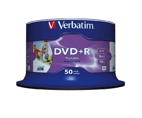 Verbatim 16x Inkjet Printable DVD+R Discs - 50 Pack - Ebuyer