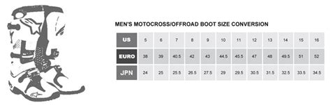 Alpinestars Motocross Boots Sizing Chart — HFX Motorsports