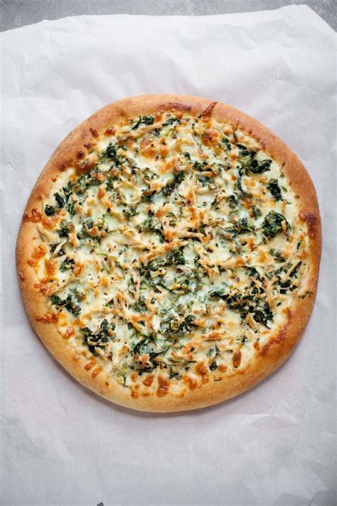 Chicken Spinach Alfredo Pizza - Wholefully