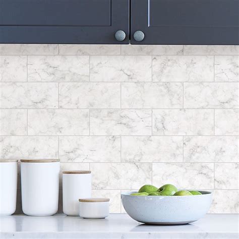 NH3394 - Marble Tile Peel and Stick Backsplash - by InHome