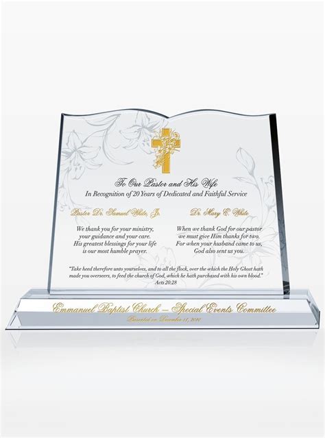 The true beauty of our Pastor and Wife Anniversary Gift Plaque lies not ...