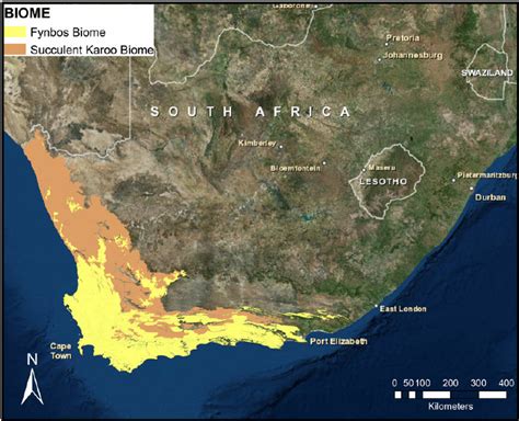 Map of the GCFR showing the Fynbos and the Succulent Karoo Biomes ...