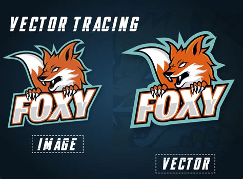 Foxy Logo Vector tracing/redraw logo by quality_vector on Dribbble