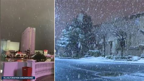 Las Vegas snow: Up to 2 inches of snow falls on strip for 1st time in decade - ABC7 San Francisco