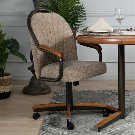 AW Furniture Casual Dining Barell Swivel and Tilt Rolling Dining Chair - 38"Hx24"Wx22"D ...