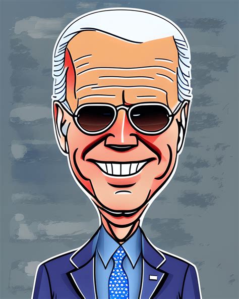 Funny Joe Biden Cartoon with Sunglasses Painting Kawaii Chibi ...