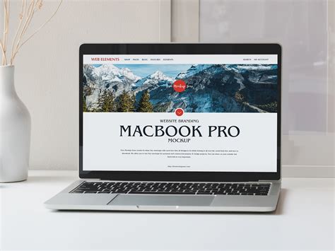 Free MacBook Pro Website Design Mockup