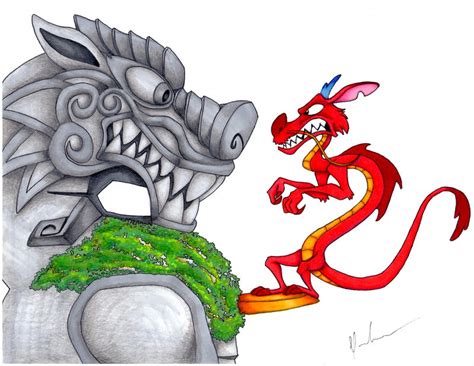 Mushu and the Great Stone Dragon by zonkey on DeviantArt