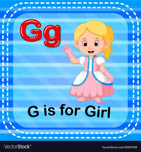 Flashcard letter g is for girl Royalty Free Vector Image