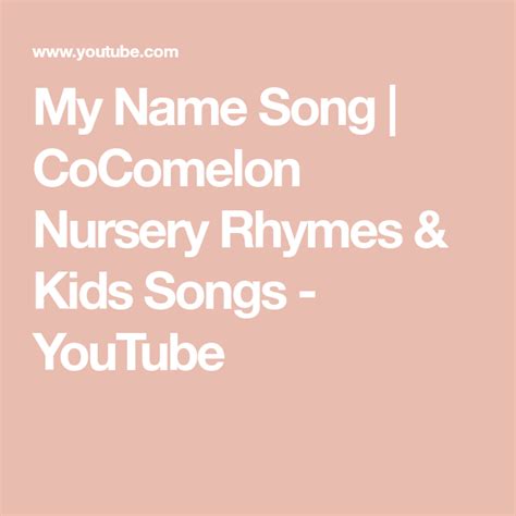 My Name Song | CoComelon Nursery Rhymes & Kids Songs - YouTube | Kids ...