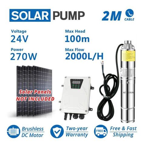 24 Volt DC Solar Submersible Deep Tube Well Water Pump Kits MPPT Controller Diy Mini Solar Panel ...