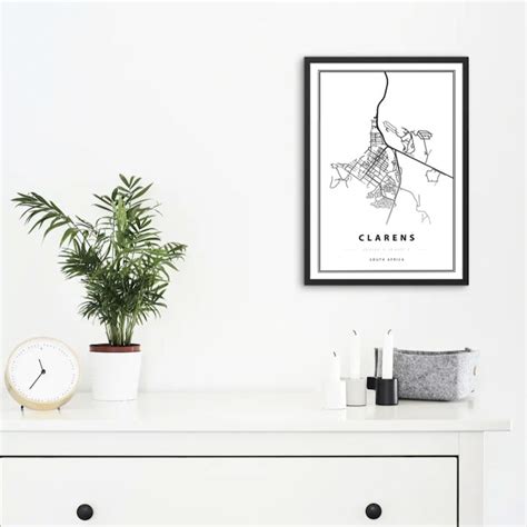 Clarens Map Art Print