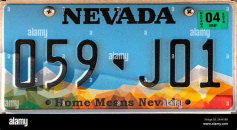 Nevada License Plate, USA Stock Photo - Alamy