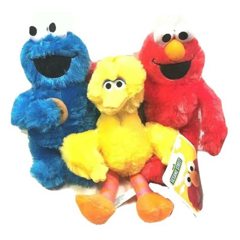 Buy Sesame Street Elmo & Cookies Monster & Big Bird 9-11 Stuffed Animal Plush Toy Set Of 3 ...