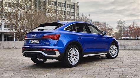 2021 Audi Q5 Sportback (Color: Ultra Blue) - Rear Three-Quarter | Caricos