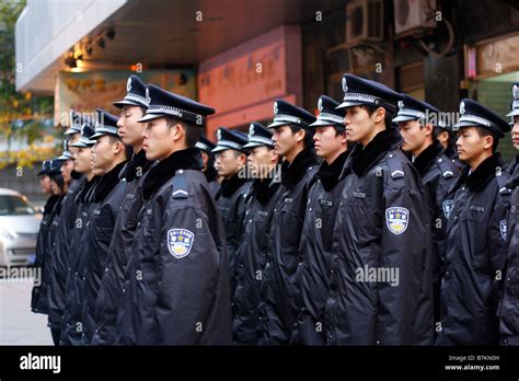 Guangzhou Chinese Police Officers in formation Stock Photo - Alamy