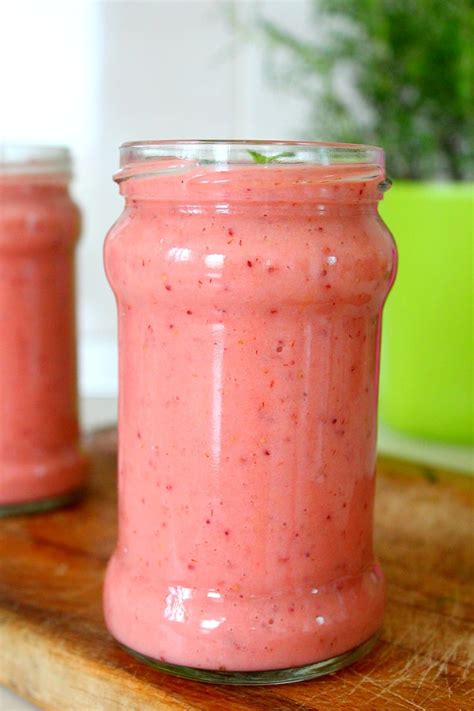 Strawberry, banana, orange smoothie with protein powder