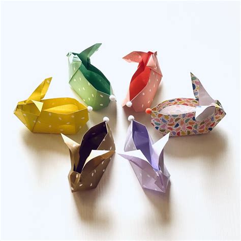 Fold Your Own Origami Paper Easter Bunny Baskets By LITLLE PAPiER ...