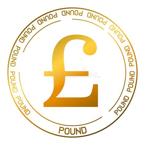 Pound Currency Logo on White Background. Flat Golden Logo on White ...