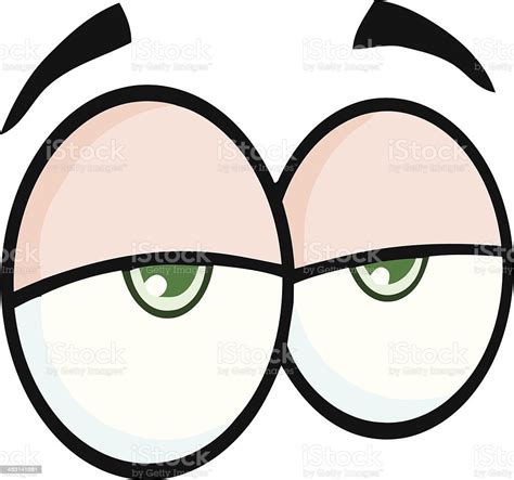 Lazy Cartoon Eyes Stock Illustration - Download Image Now - Cartoon ...