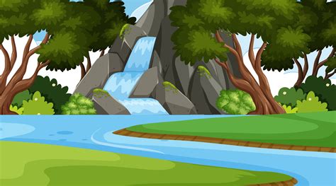 Waterfall Beautiful Easy Nature Drawings