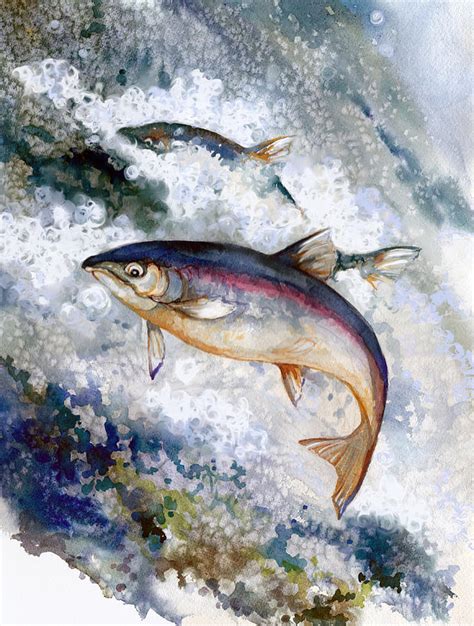 Silver Salmon Painting by Peggy Wilson - Fine Art America